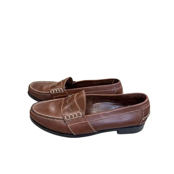 Cole Haan Mens Brown Leather Slip-On Loafers Size 10D SKU 8215 - Picture 3 of 11